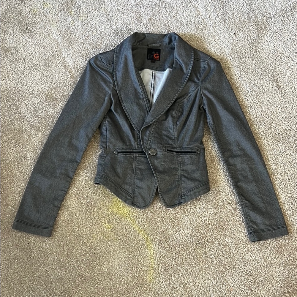 Women's G by GUESS Gray Blazer Jacket